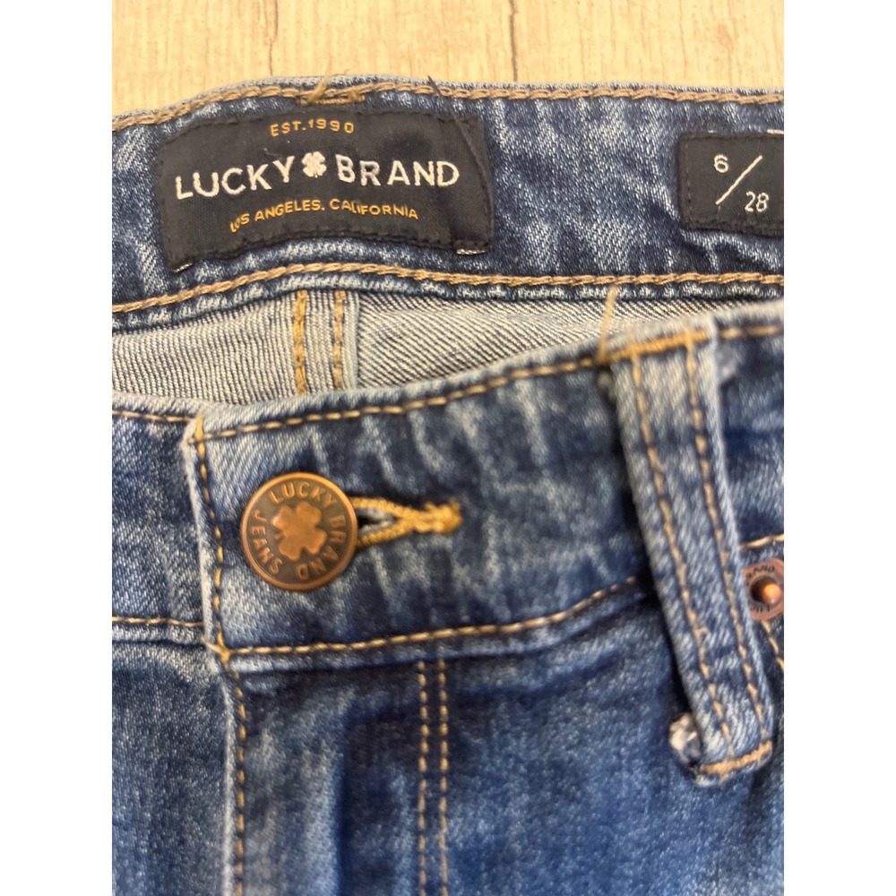 Lucky Brand Sweet Crop Jeans Womens 6/28‎ Medium Wash Straight Leg Denim
